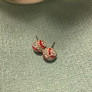 Cute shiny baseball earrings